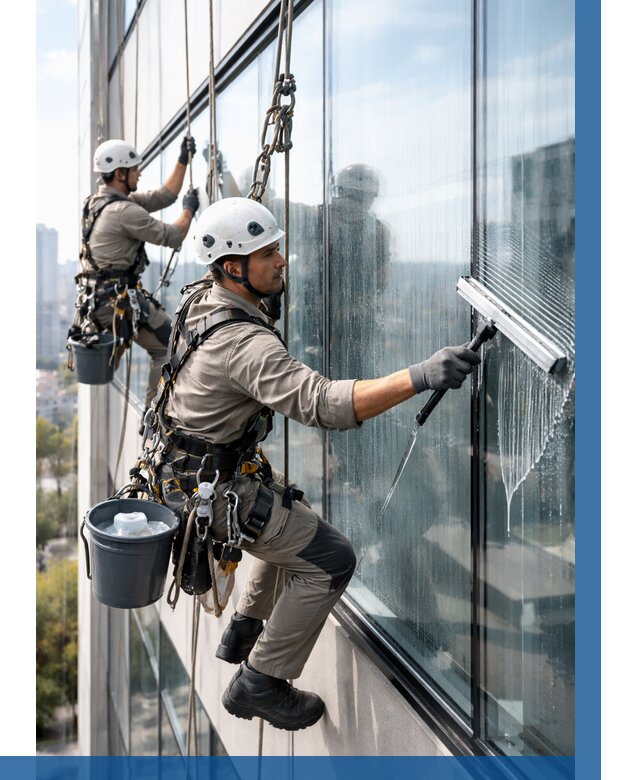 Мойка окон альпинистами в Копейске от 4618 р. | ВЫСОТНИК-Кпс