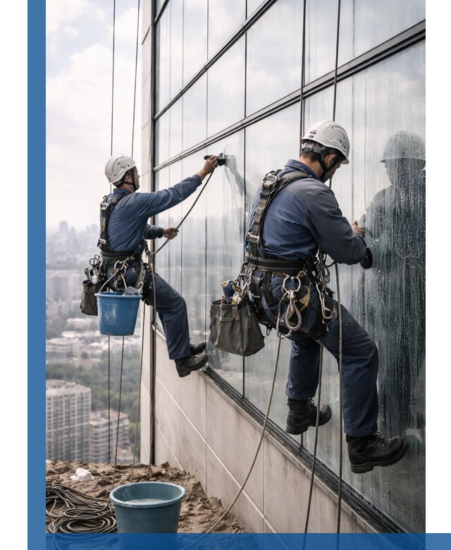 Профессиональная мойка фасадных окон альпинистами в Копейске