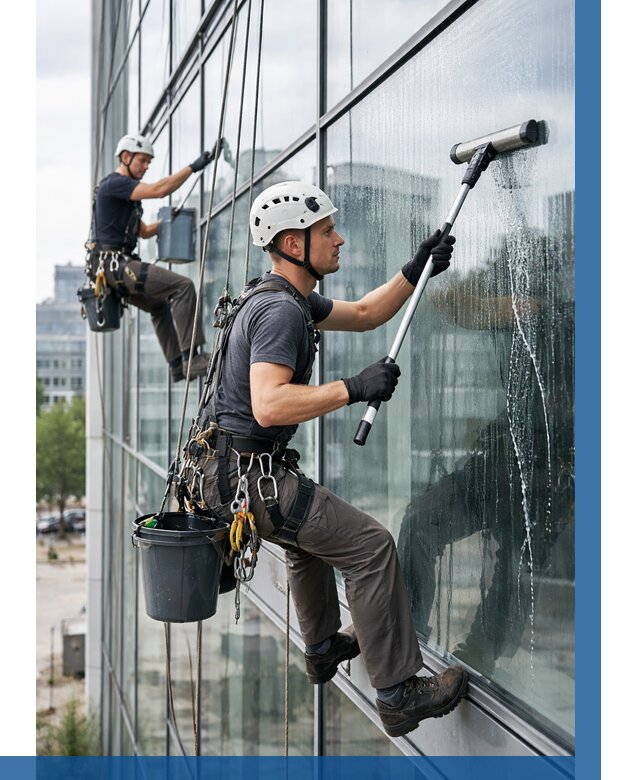 Мойка витражей альпинистами в Копейске от 718 р. под ключ|ВЫСОТНИК-Кпс