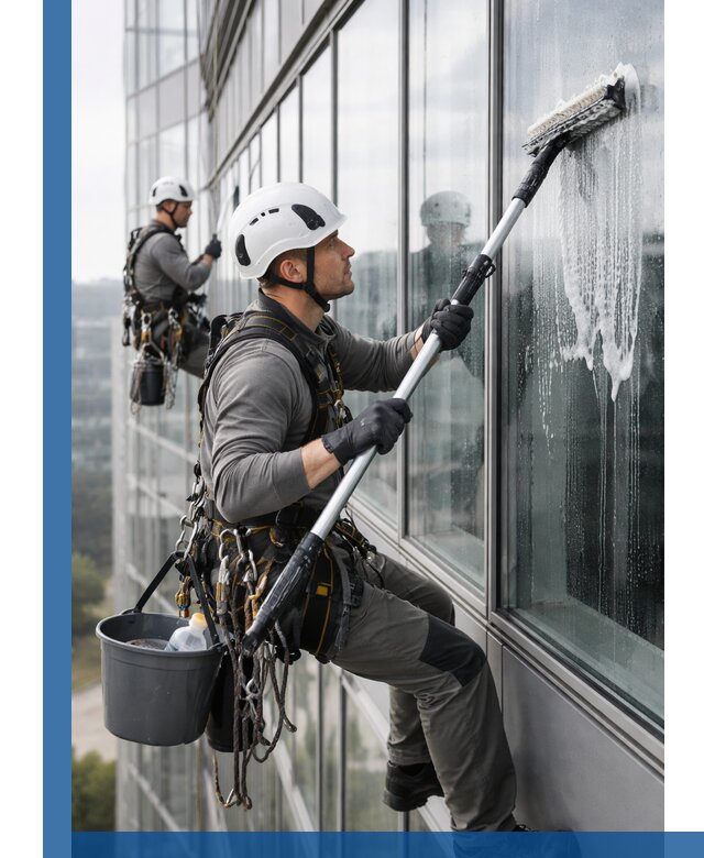 Высотная мойка сплошного остекления с выездом в Копейске