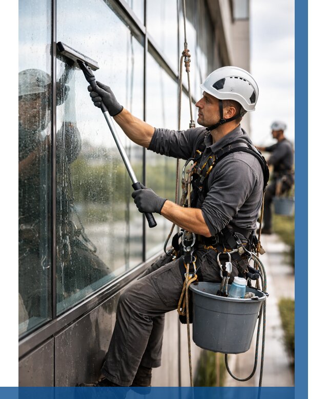 Мойка стеклянных фасадов в Копейске от 205 р. | ВЫСОТНИК-Кпс