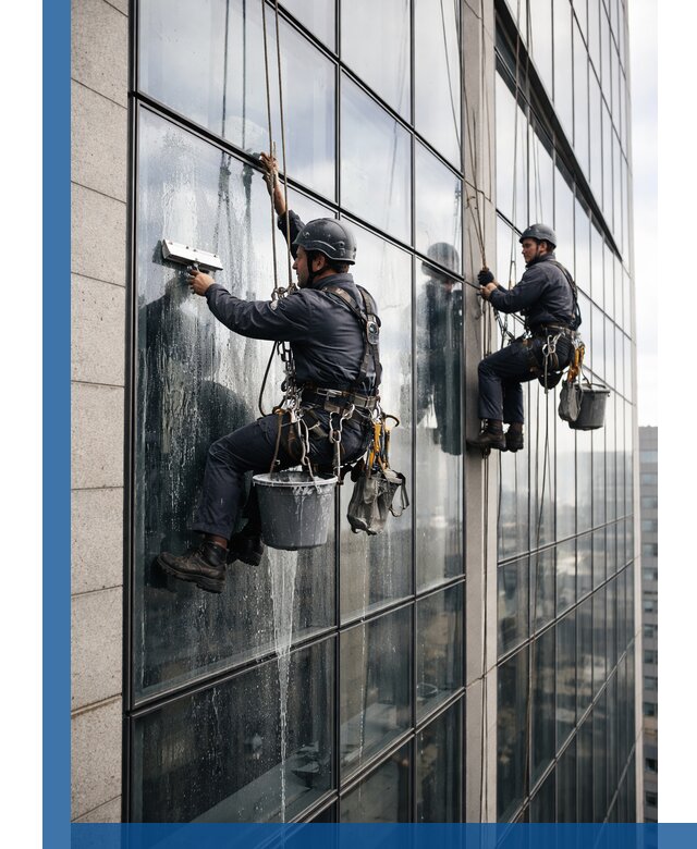 Профессиональная мойка стеклянных фасадов зданий в Копейске