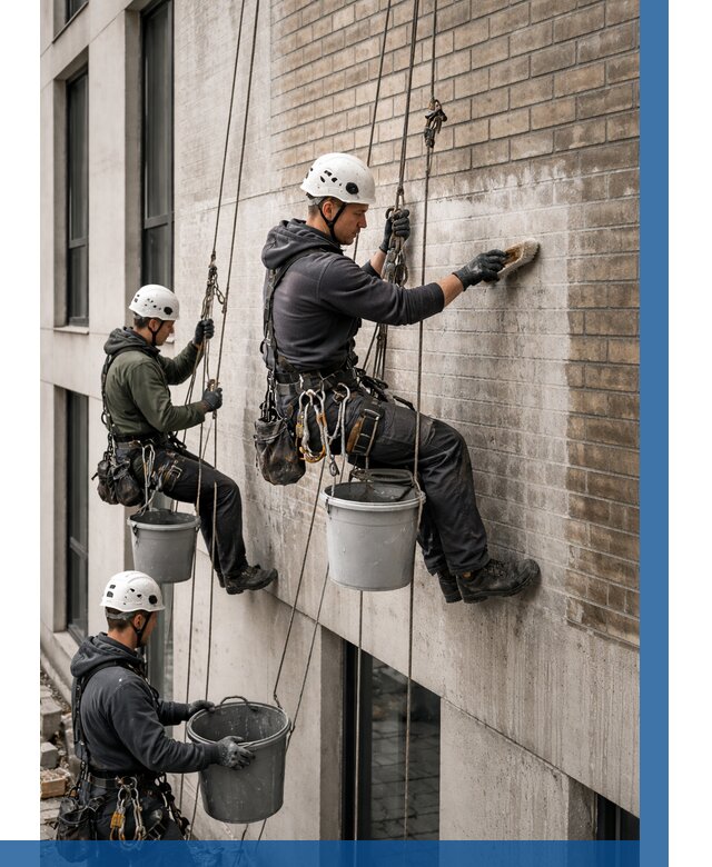 Удаление высолов с фасада в Копейске от 257 р. | ВЫСОТНИК-Кпс