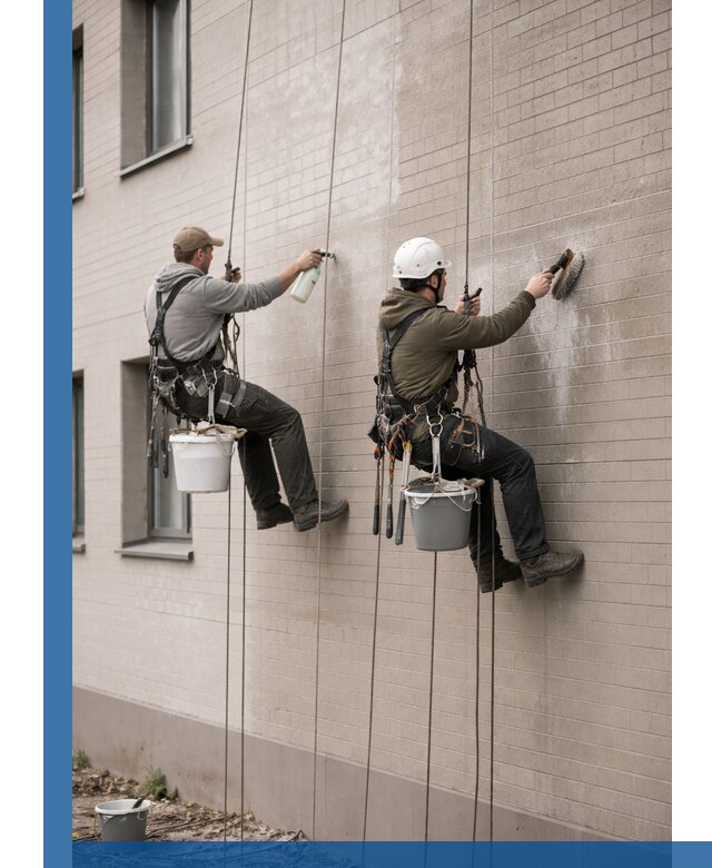 Удаление высолов с фасада зданий в Копейске без повреждений и следов