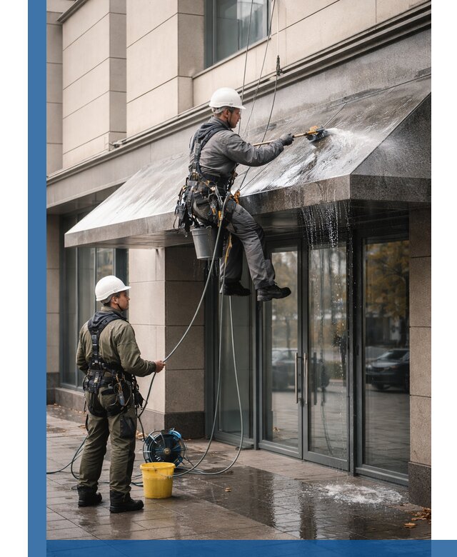 Профессиональная мойка козырьков и навесов в Копейске