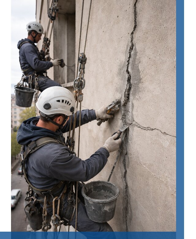 Заделка трещин на фасаде в Копейске от 924 р. | ВЫСОТНИК-Кпс