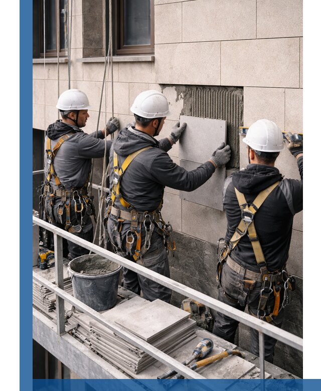 Ремонт облицовки фасада плиткой в Копейске с гарантией