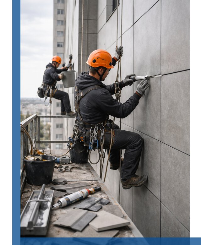 Профессиональный ремонт фасада из керамогранита в Копейске