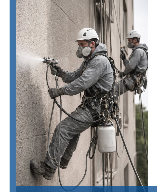 Безвоздушная покраска фасадов зданий в Копейске профессионально