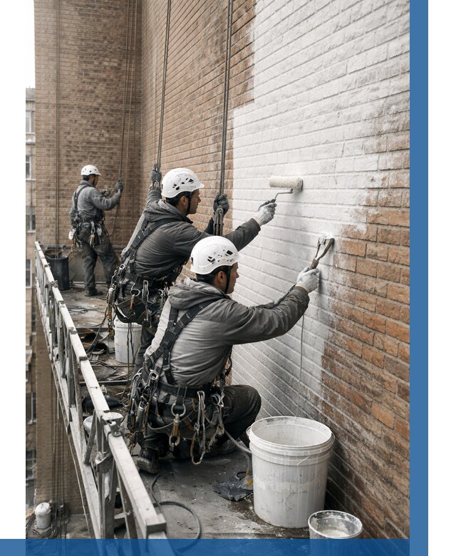 Покраска кирпичного фасада в Копейске от 359 р. | ВЫСОТНИК-Кпс