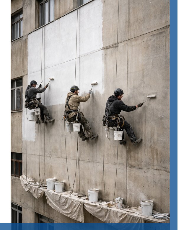 Покраска бетонного фасада в Копейске от 359 р за м2 | ВЫСОТНИК-Кпс