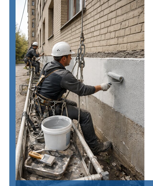 Окраска цоколя здания в Копейске профессионально и надежно