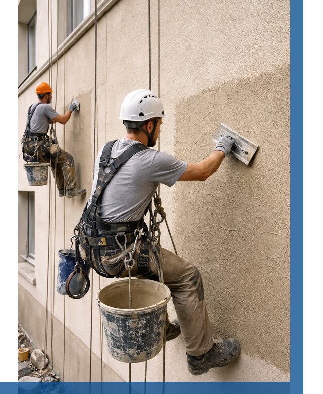 Декоративная штукатурка фасада в Копейске от 1232 р. | ВЫСОТНИК-Кпс