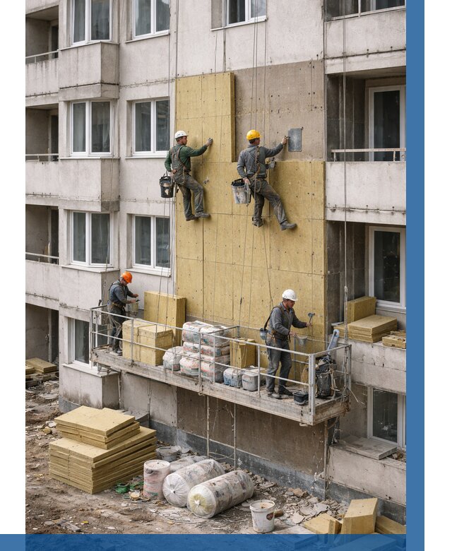 Утепление фасада минватой в Копейске от 1539 р. | ВЫСОТНИК-Кпс