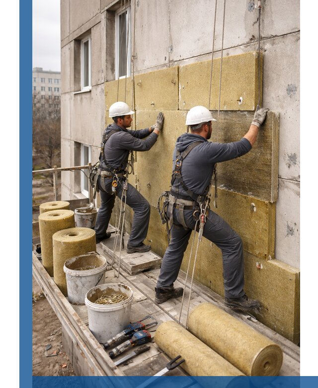 Утепление фасада минватой в Копейске под ключ с гарантией