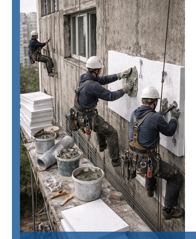 Утепление фасада пенополистиролом в Копейске под ключ