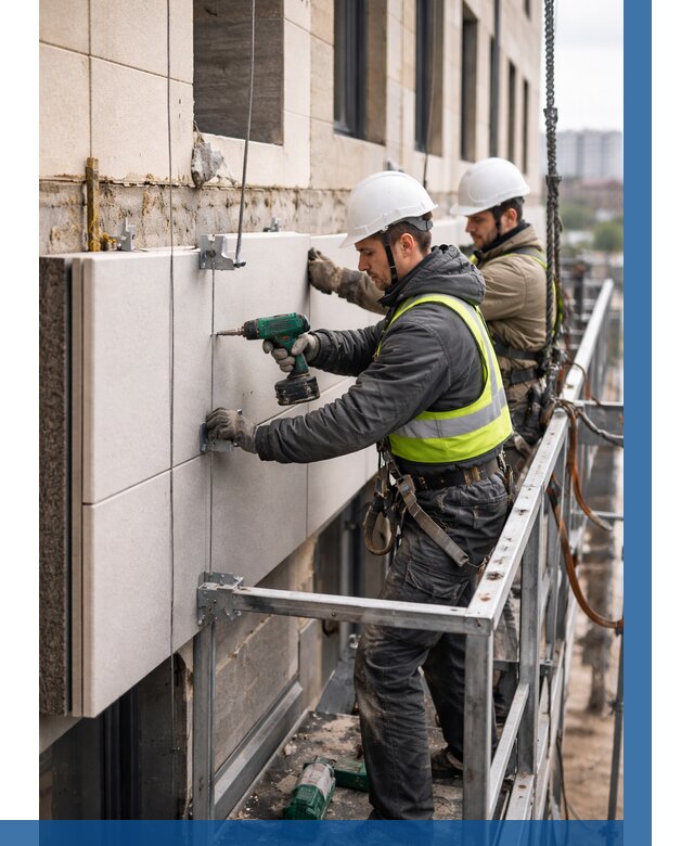 Монтаж фасадных термопанелей в Копейске от 1539 р. | ВЫСОТНИК-Кпс