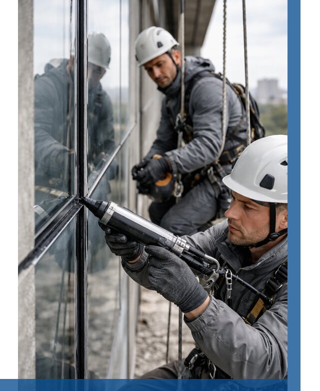 Герметизация витражных швов в Копейске от 667 р. | ВЫСОТНИК-Кпс