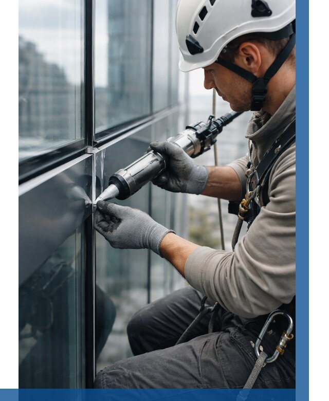 Герметизация стыков витража в Копейске от 1232 р. | ВЫСОТНИК-Кпс