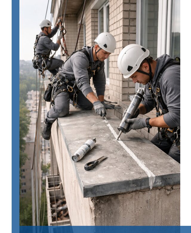 Герметизация балконного козырька в Копейске профессионально