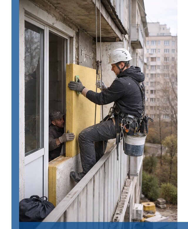 Профессиональное утепление балкона снаружи в Копейске под ключ
