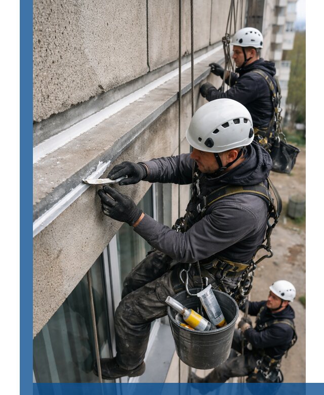 Герметизация примыкания балкона в Копейске под ключ с гарантией