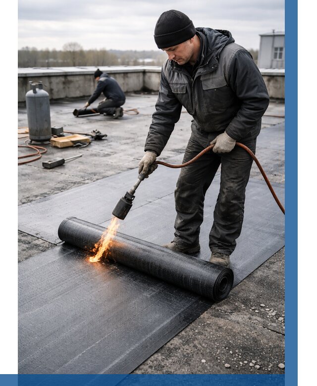 Ремонт наплавляемой кровли в Копейске от 718 р. | ВЫСОТНИК-Кпс