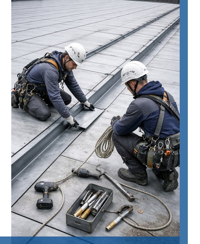 Ремонт фальцевой кровли в Копейске от 718 р. | ВЫСОТНИК-Кпс