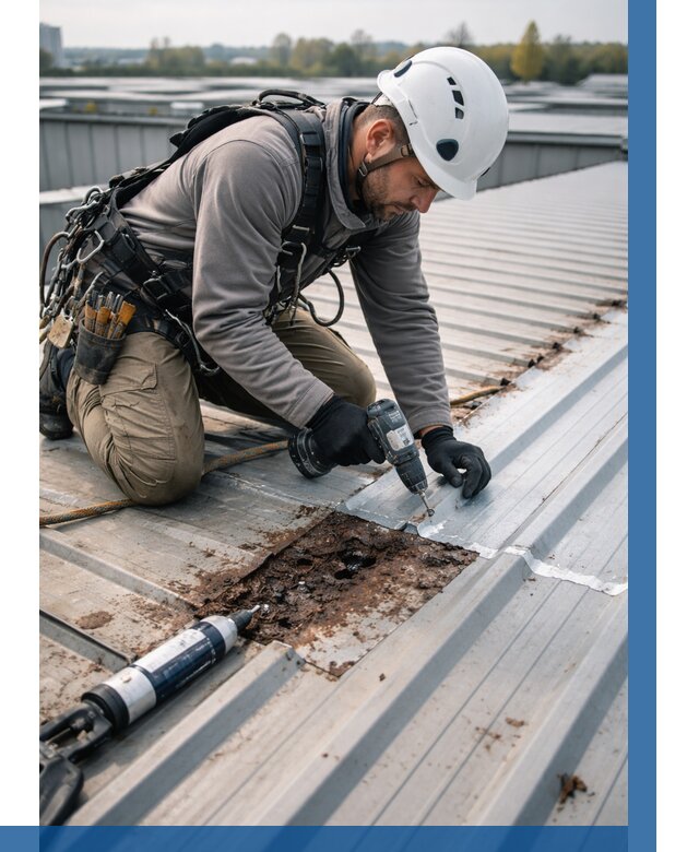 Ремонт профнастила на кровле в Копейске от 718 р. | ВЫСОТНИК-Кпс