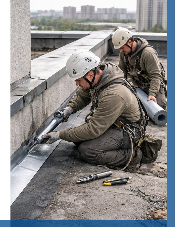 Ремонт кровельных примыканий в Копейске от 1232 р. | ВЫСОТНИК-Кпс