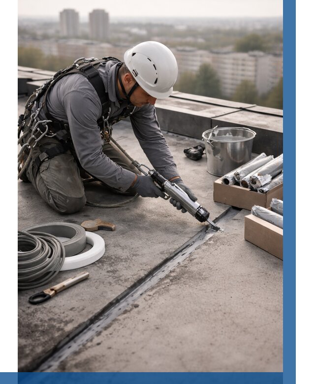 Герметизация швов кровли в Копейске от 462 р./м2 | ВЫСОТНИК-Кпс