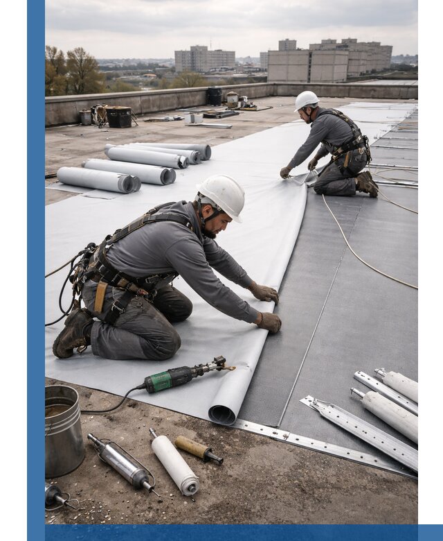 Монтаж мембранной кровли в Копейске для промышленных зданий