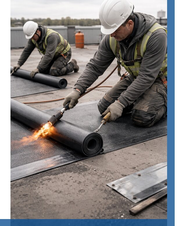 Монтаж наплавляемой кровли в Копейске от 872 р. — ВЫСОТНИК-Кпс