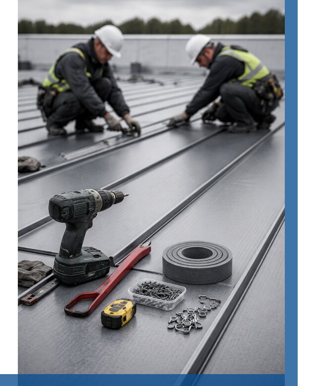 Монтаж фальцевой кровли в Копейске от 1847 р. | ВЫСОТНИК-Кпс