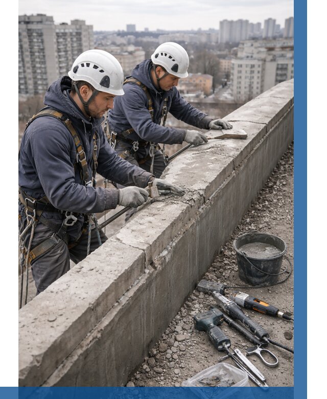 Ремонт парапета на кровле в Копейске от 1539 р. | ВЫСОТНИК-Кпс