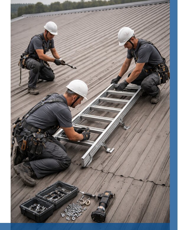 Монтаж кровельной лестницы в Копейске от 4618 р. | ВЫСОТНИК-Кпс