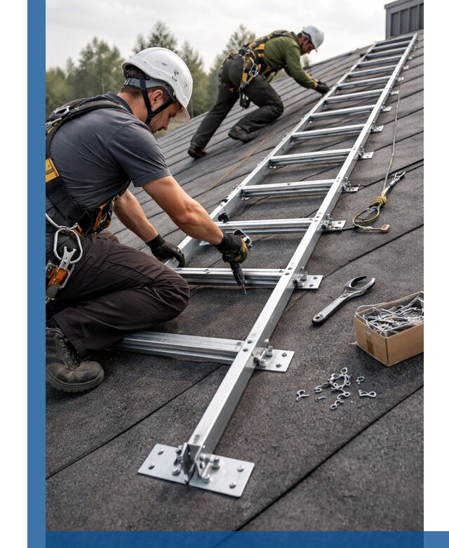Профессиональный монтаж кровельной лестницы в Копейске под ключ