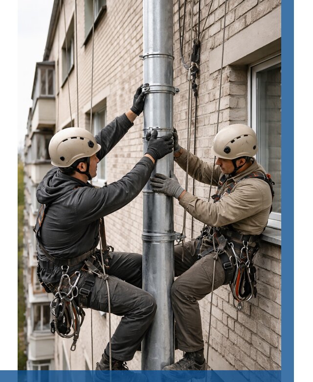 Замена водосточных труб в Копейске от 6671 р. | ВЫСОТНИК-Кпс