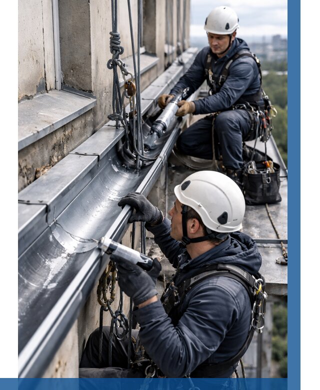 Ремонт водосточных желобов в Копейске от 6671 р. | ВЫСОТНИК-Кпс