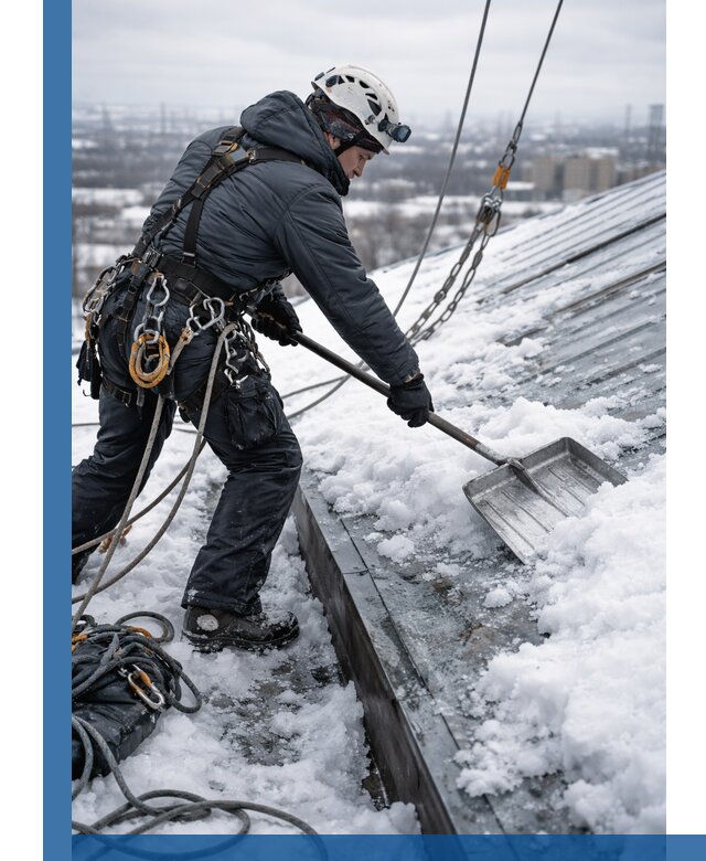 Профессиональная очистка кровли от снега и наледи в Копейске