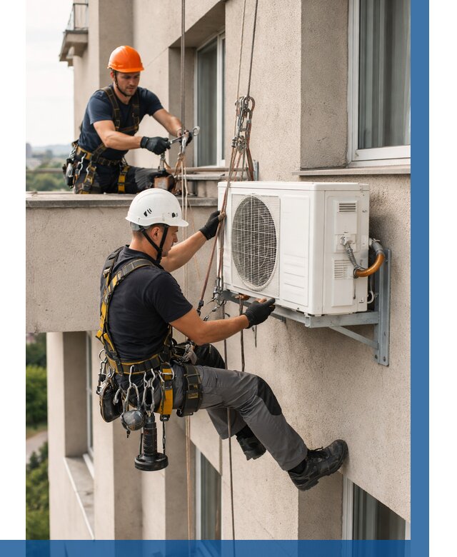 Монтаж внешнего блока кондиционера в Копейске от 6671 р. | ВЫСОТНИК-Кпс