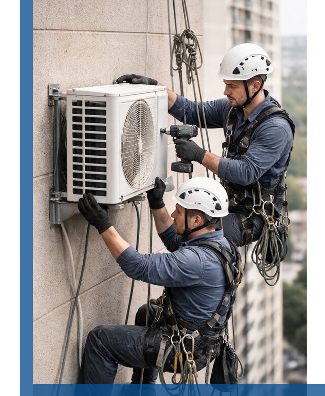 Монтаж внешнего блока кондиционера в Копейске установка и крепление