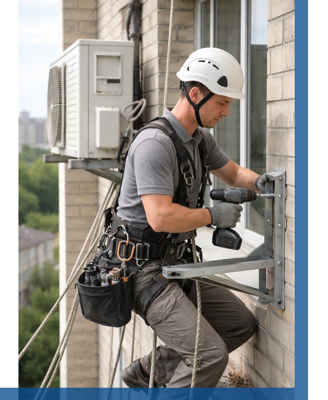 Установка кронштейнов кондиционера в Копейске от 3592 р. | ВЫСОТНИК-Кпс