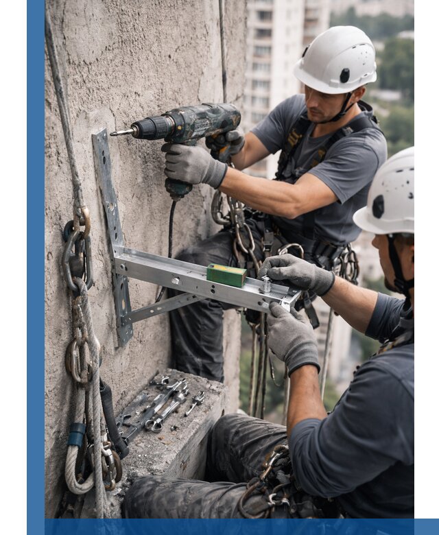 Установка кронштейнов кондиционера и крепежа в Копейске