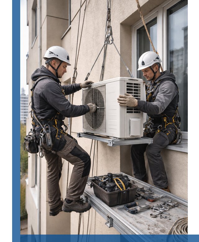 Перенос внешнего блока кондиционера в Копейске с монтажом и крепежом