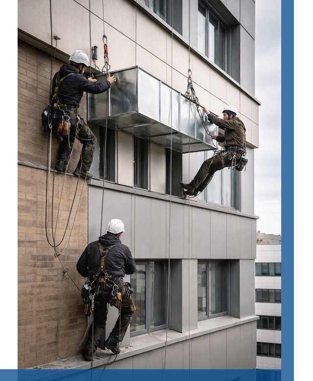 Монтаж воздуховодов на фасаде в Копейске от 1539 р. | ВЫСОТНИК-Кпс