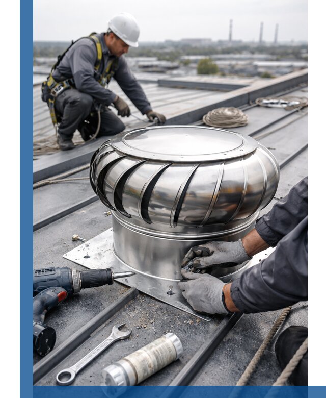 Установка дефлекторов на кровле в Копейске профессионально