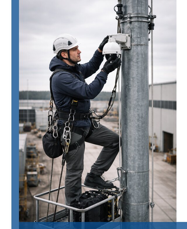 Профессиональная установка видеокамер на мачте в Копейске