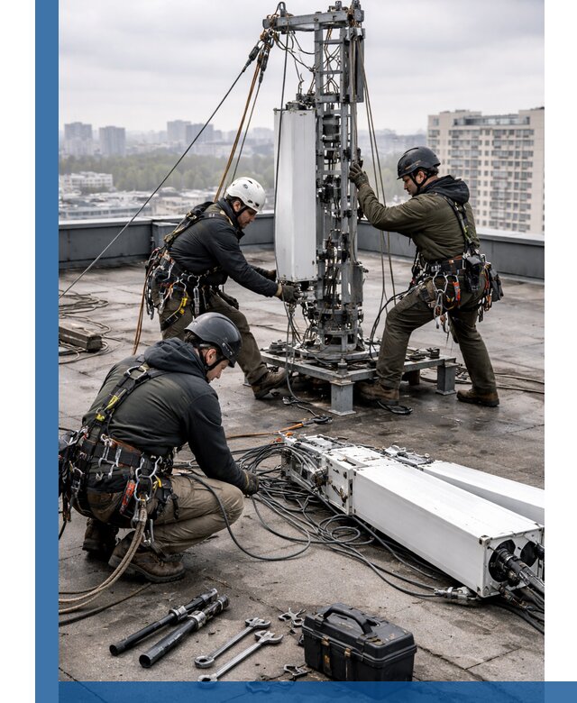 Демонтаж антенн на крыше зданий в Копейске с гарантией