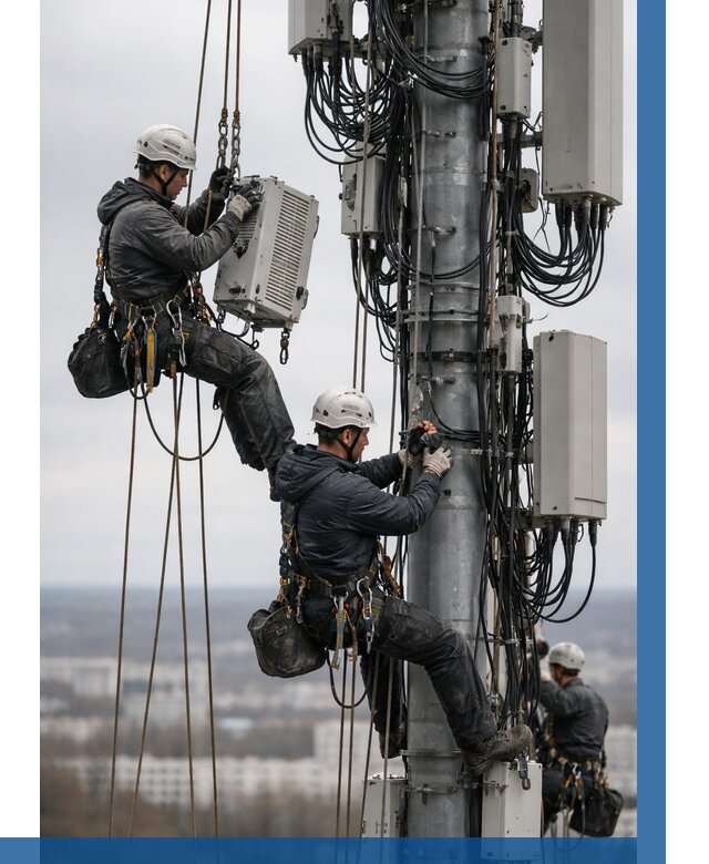 Монтаж оборудования связи на мачте в Копейске от 7697 р. | ВЫСОТНИК-Кпс